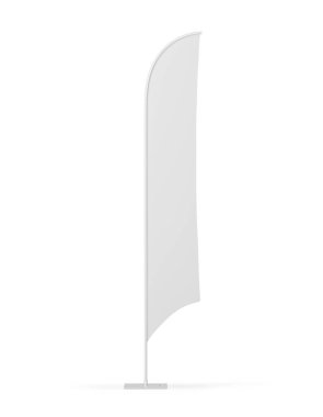 Beyaz arkaplanda Feather Flag Floor Banner