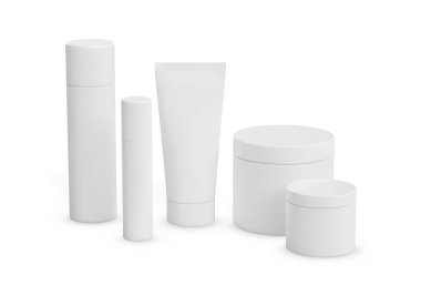 Beyaz arkaplanda Kozmetik Vücut Cilt Bakımı