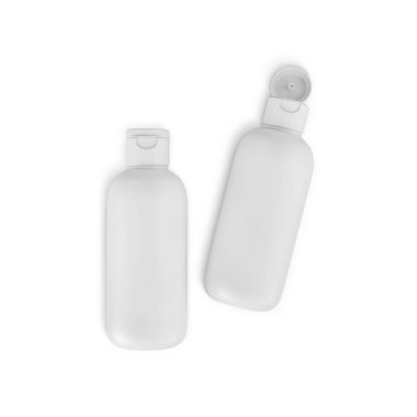 Beyaz arkaplanlı Kozmetik Şişeleri