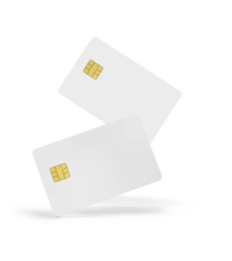 Beyaz arkaplandaki kredi kartı