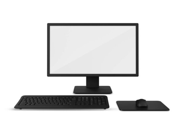 Zwarte Computer Toetsenbord Muis Witte Achtergrond — Stockfoto