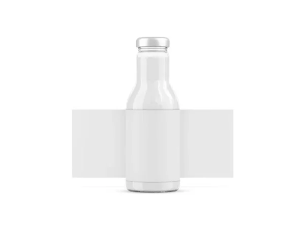 Saftflasche Mit Etikett Auf Weißem Hintergrund — Stockfoto