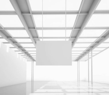 Beyaz arkaplanda asılı işaret