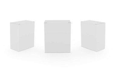 beyaz arkaplanda üç kutu