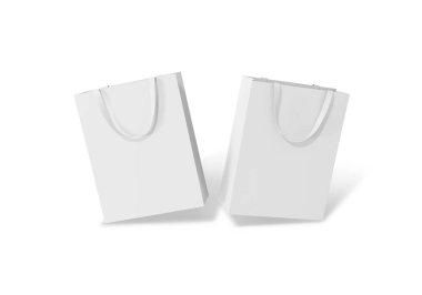 Beyaz arkaplanda alışveriş torbaları