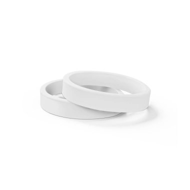 Beyaz arkaplanda silikon bileklik