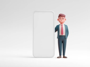 Character Business Man with Phone  clipart