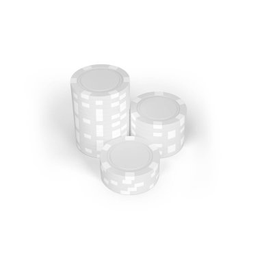 Beyaz arkaplanda kumarhane jetonu