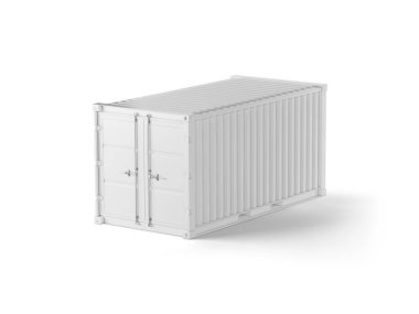 beyaz zemin üzerinde konteyner