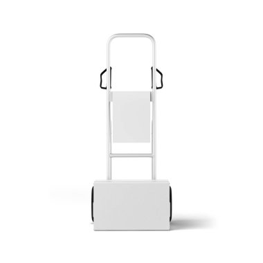 beyaz zemin üzerine el arabası