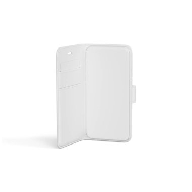 Cüzdandaki telefon beyaz arkaplanda