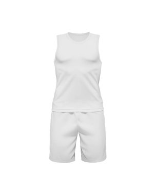 Beyaz arka planda erkek spor kıyafetleri