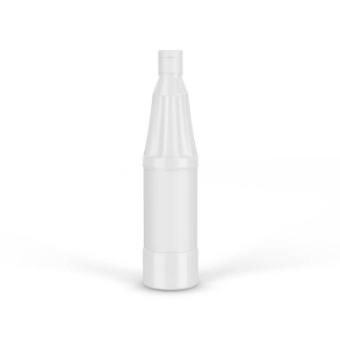 beyaz zemin üzerine sosu şişe