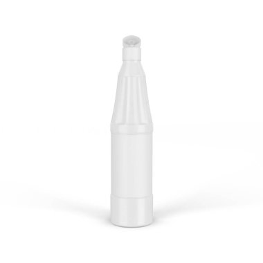 beyaz zemin üzerine sosu şişe