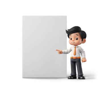 Beyaz duvarın önündeki 3 boyutlu adam, 3 boyutlu resim.