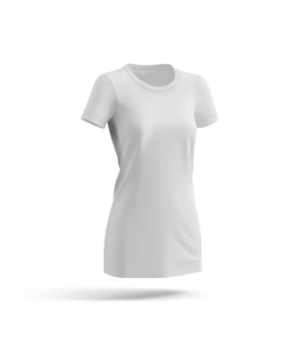 Beyaz arkaplanda izole edilmiş beyaz t-shirt şablonu.