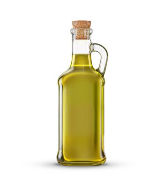 Beyaz arkaplanda izole edilmiş zeytin yağı