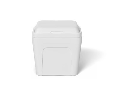 Plastik çöp tenekesi beyazda izole