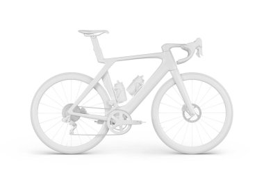 Beyaz bir bisikletin gerçekçi çizimi