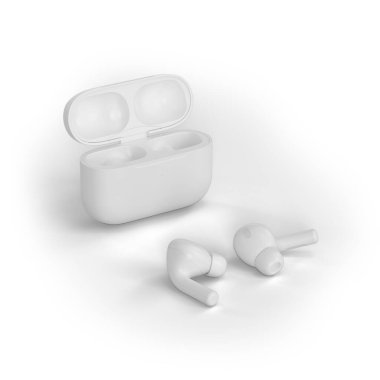 Beyaz arka planda 3 boyutlu kulaklık ve telefon.