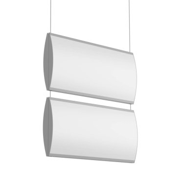 Minimalist Pendant Light Fixture with Rectangular Panels and Sleek White Finish clipart