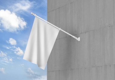 Plain White Wall Flag with Minimalist Design for Interior Decoration clipart