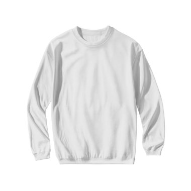 Uzun kollu ve yumuşak pamuklu düz beyaz tayfa kazağı.