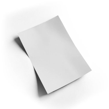 Gölgeli boş beyaz kağıt sayfa