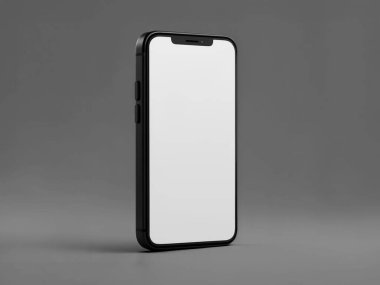 Parlak ve modern siyah akıllı telefon ve boş ekran