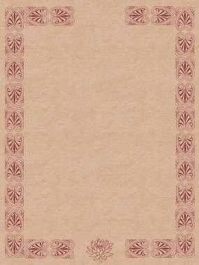 Saryn arkaplanı, metin için çerçeve ile desenli kağıt üzerine. Klasik çerçeve. Davetiyeler, sertifikalar, mektuplar, diplomalar ve kartlar için kullanılabilir. Metnin için boşluk ile.