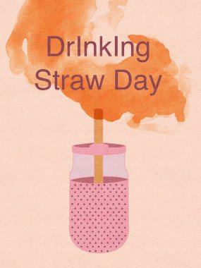 Tatiller için saman günü minimalist resmi içmek