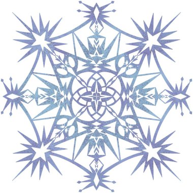   Beyaz arka planda mavi-mor renkli güzel kar taneleri. Poster ve kartpostallar için dekorasyon