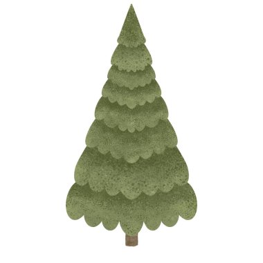   Suluboya resimli Noel ağacı, suluboya Noel ağacı.