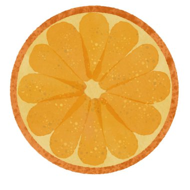   Beyaz zemin üzerine suluboya ile boyanmış turuncu kesim çemberi