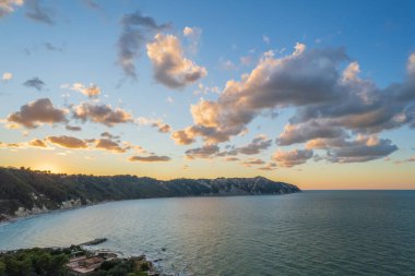 İtalya 'daki Portonovo' nun havadan görünüşü