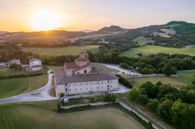 Gün batımında Barco Ducale 'nin hava manzarası