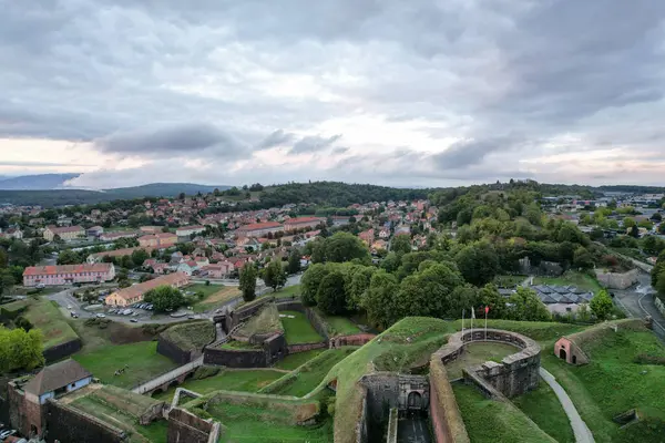 Fransa 'daki Belfort şehrinin hava manzarası