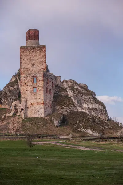 Polonya 'da Olsztyn' deki şato harabelerinin manzarası