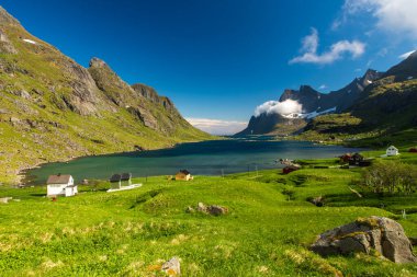 Kuzey Norveç 'teki Moskenesoya Adası manzarası