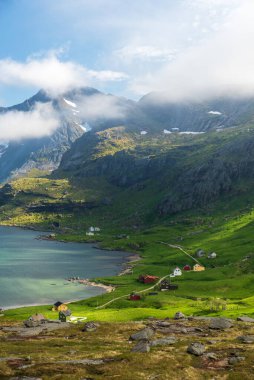Kuzey Norveç 'teki Moskenesoya Adası manzarası