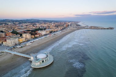 View of Italian coast at Senigallia town clipart