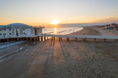 Senigallia 'daki İtalyan sahili manzarası