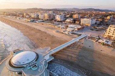 Senigallia 'daki İtalyan sahili manzarası