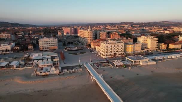 Вид Итальянское Побережье Города Сениджа — стоковое видео