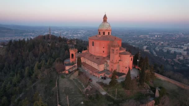 Bologna Daki Madonna San Luca Nın Hava Manzarası — Stok video
