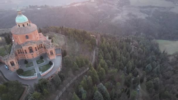 ボローニャのマドンナ ルカの空中観測 — ストック動画