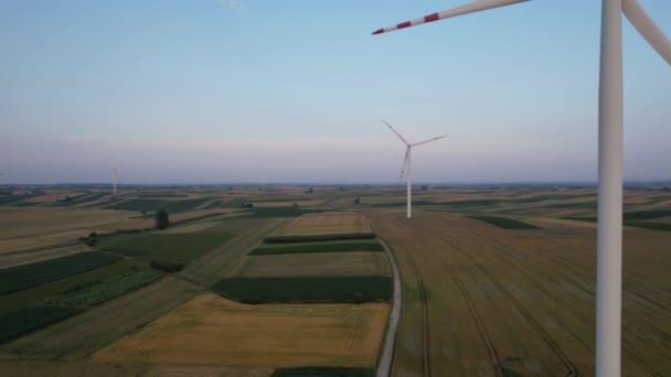 Flygfoto Över Väderkvarn Vindkraftverket — Stockvideo