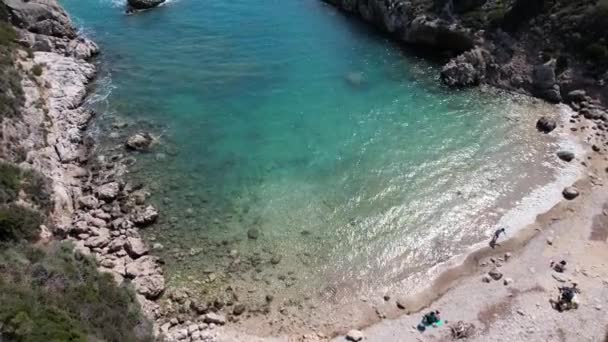 Вид Воздуха Пляж Тимони Острове Корфу Греции — стоковое видео