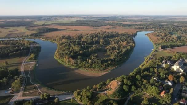 Widok Powietrza Rzekę Bug Polsce — Wideo stockowe