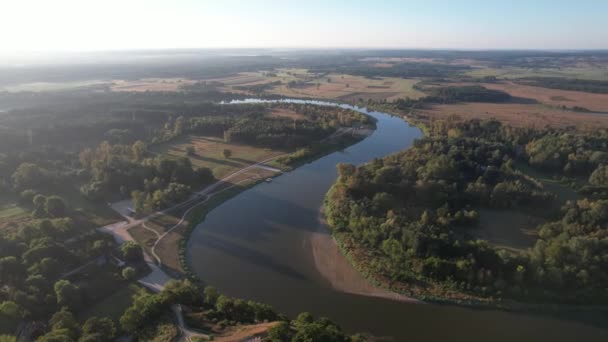 Αεροφωτογραφία Του Ποταμού Bug Στην Πολωνία — Αρχείο Βίντεο